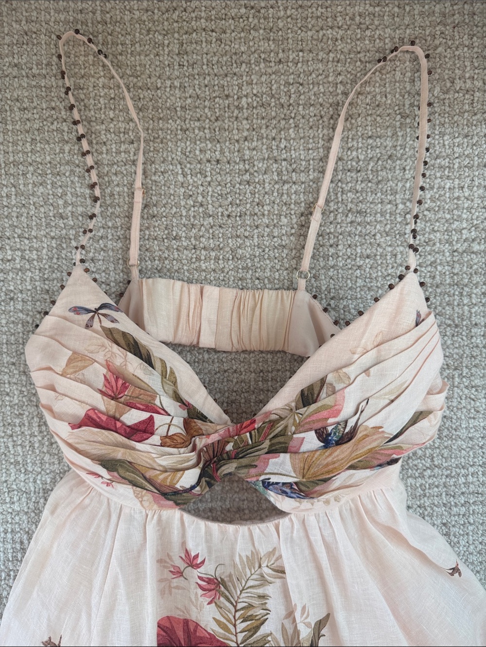 Zimmermann Ascension Twist Front Dress in Cream Palm Floral NWT - Size US 6 - Picture 5 of 13